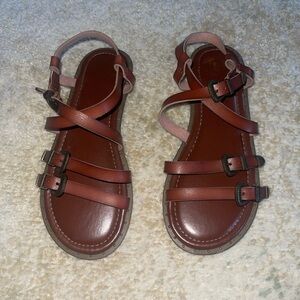 Brown Strappy Sandals, NEW!